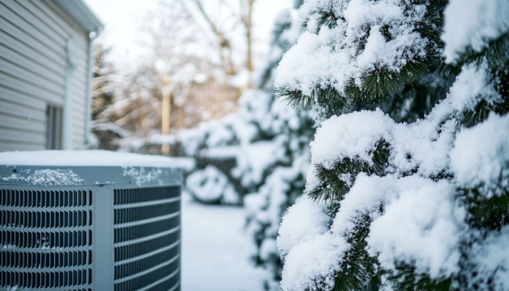 10 Winter Tips An HVAC Unit in the snow