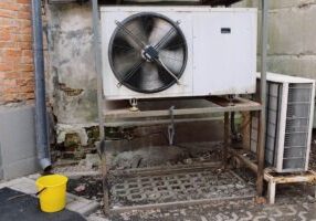An outdoor HVAC unit